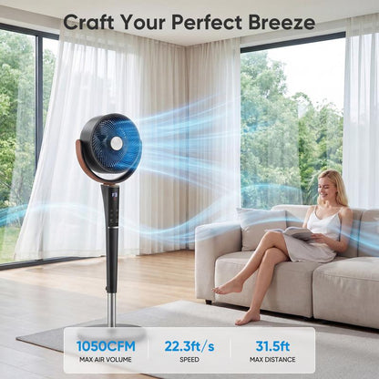Quiet 15-Speed Room Cooling Pedestal Fan