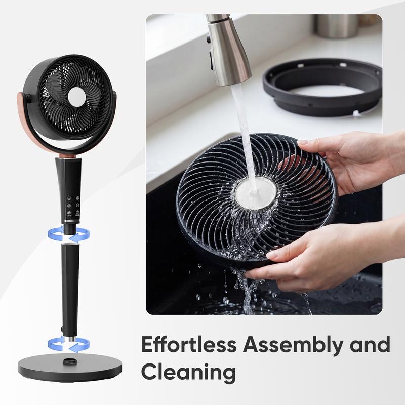 Quiet 15-Speed Room Cooling Pedestal Fan