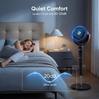 Quiet 15-Speed Room Cooling Pedestal Fan
