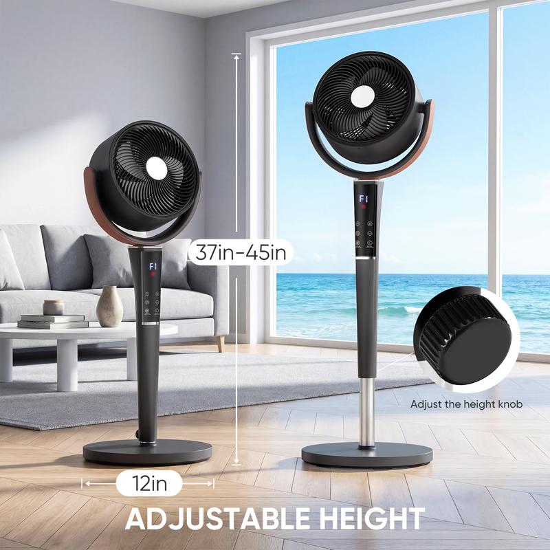 Quiet 15-Speed Room Cooling Pedestal Fan