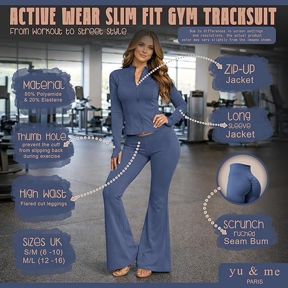 Premium Contour Fit Flared Yoga Tracksuit Set