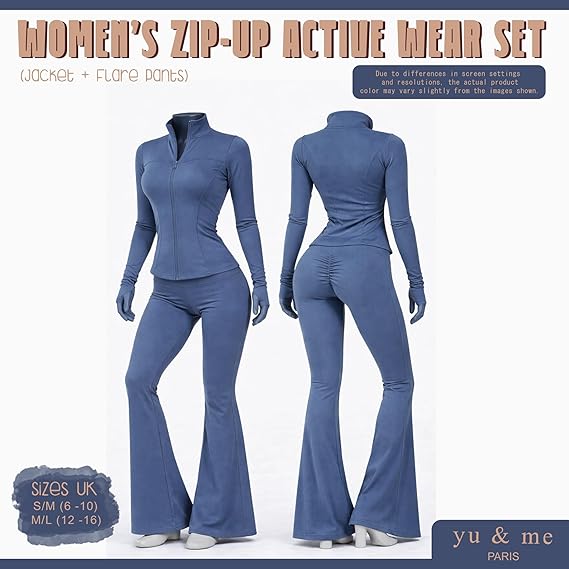 Premium Contour Fit Flared Yoga Tracksuit Set