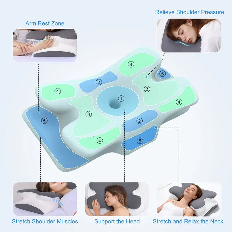 Contoured Support For Easier Restful Sleep