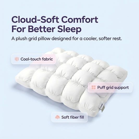Cooling Puff Grid Comfort Pillow