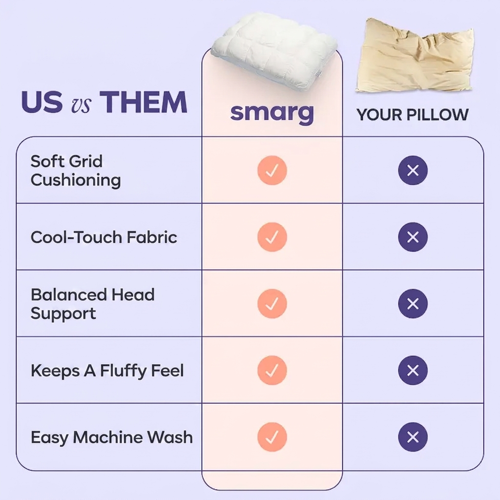 Cooling Puff Grid Comfort Pillow