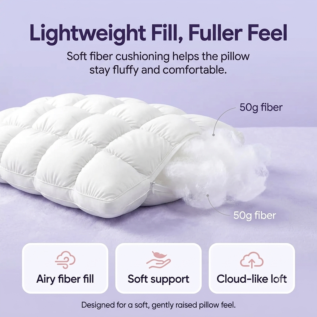Cooling Puff Grid Comfort Pillow