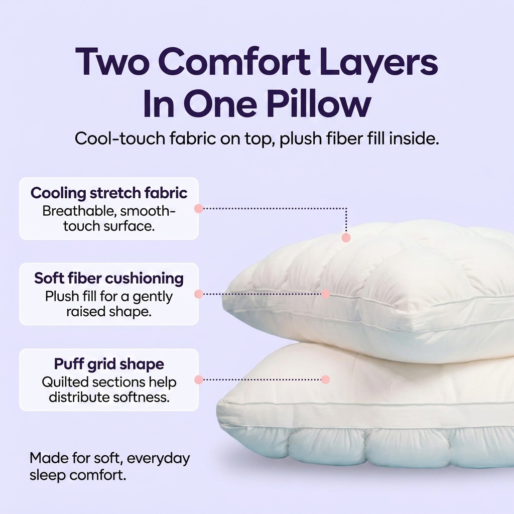 Cooling Puff Grid Comfort Pillow