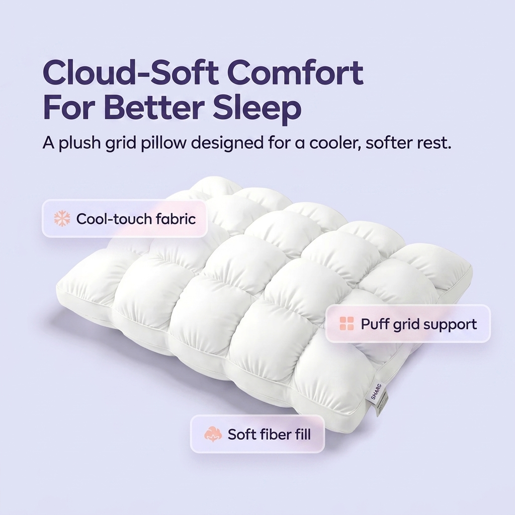Cooling Puff Grid Comfort Pillow