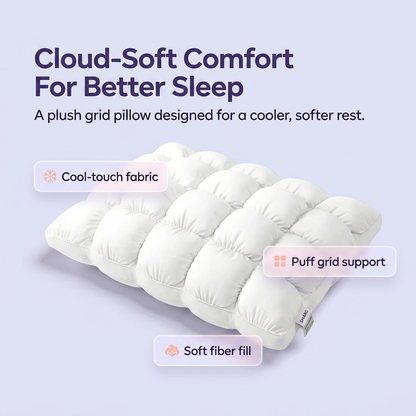 Cooling Puff Grid Comfort Pillow